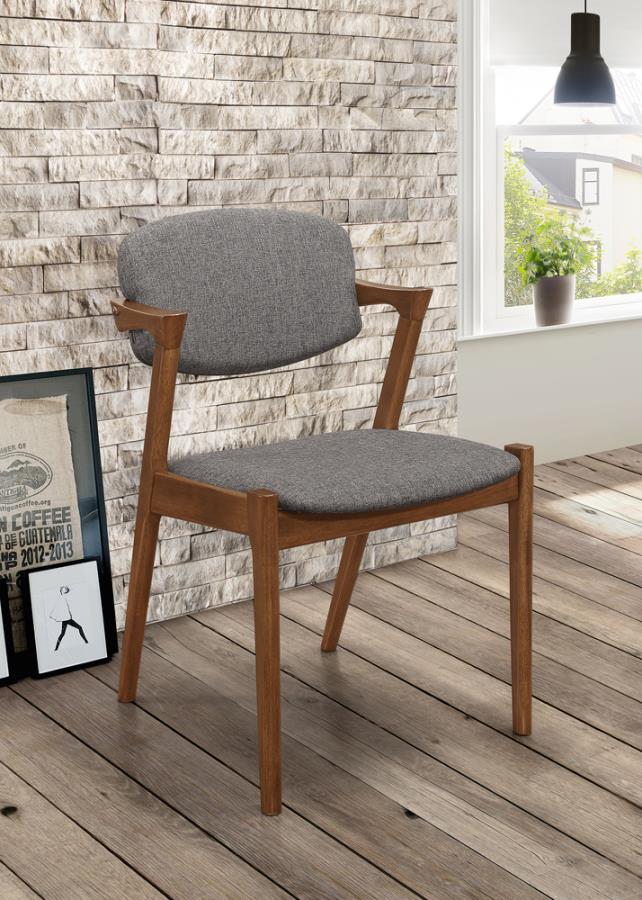 Malone Dining Side Chairs Grey And Dark Walnut (Set Of 2)