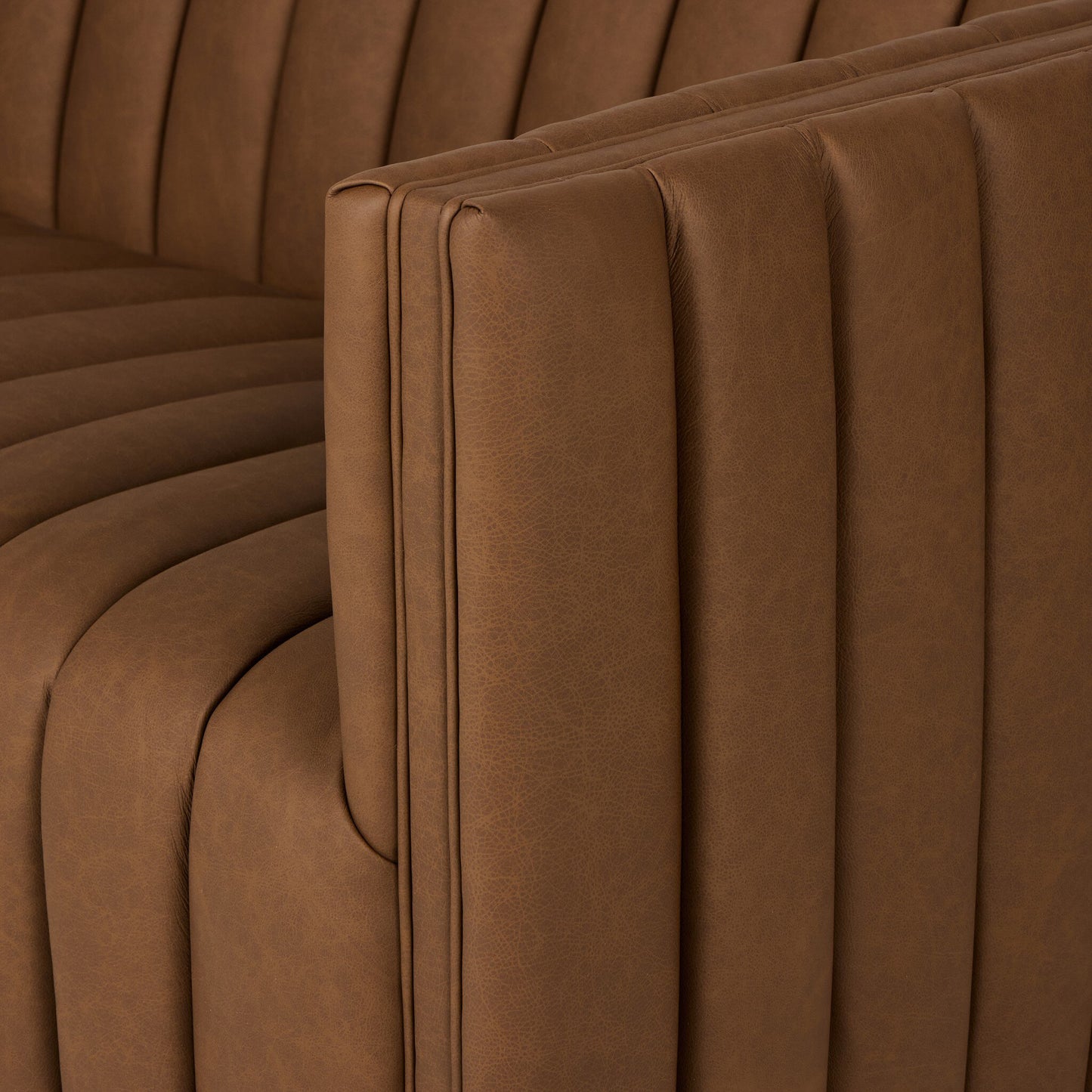 Augustine Sofa Maestro Cigar Brown Top‑Grain Leather