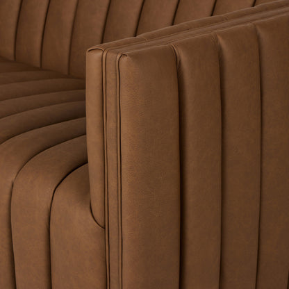 Augustine Sofa Maestro Cigar Brown Top‑Grain Leather