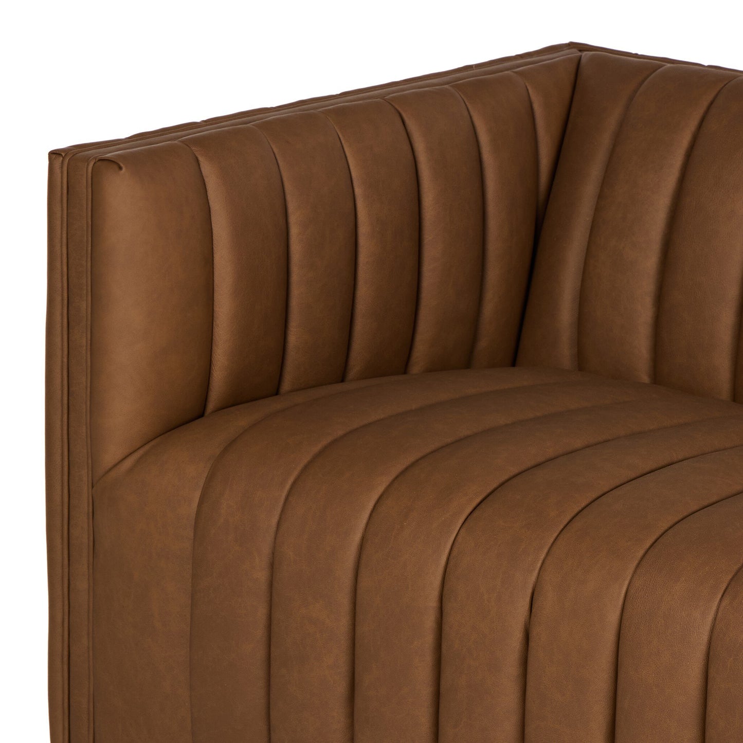 Augustine Sofa Maestro Cigar Brown Top‑Grain Leather