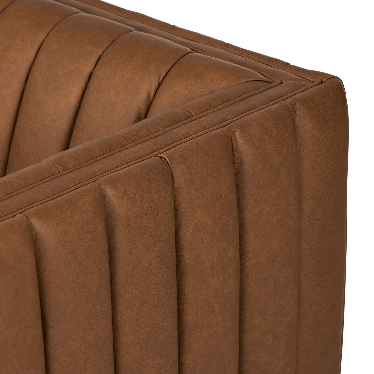 Augustine Sofa Maestro Cigar Brown Top‑Grain Leather