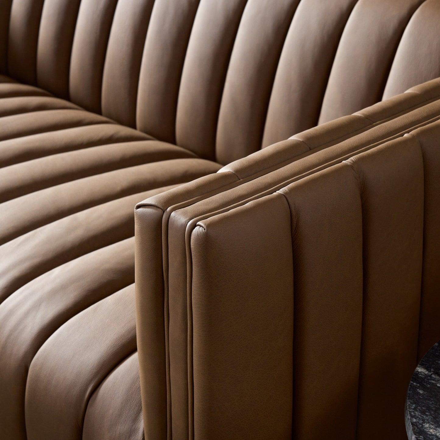 Augustine Sofa Maestro Cigar Brown Top‑Grain Leather
