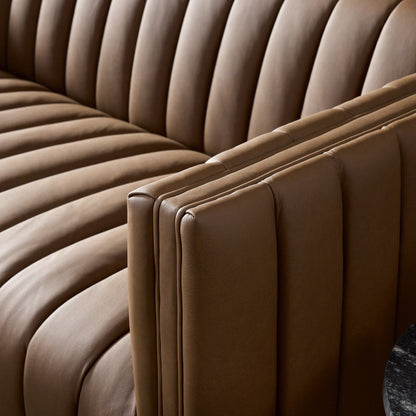 Augustine Sofa Maestro Cigar Brown Top‑Grain Leather