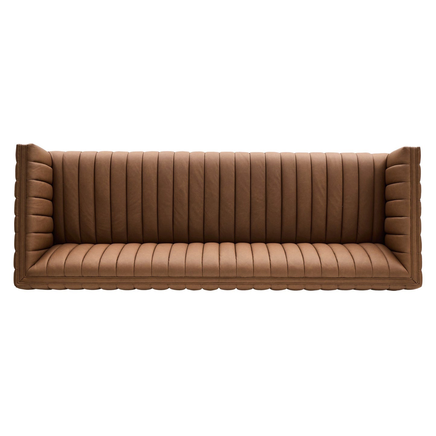 Augustine Sofa Maestro Cigar Brown Top‑Grain Leather