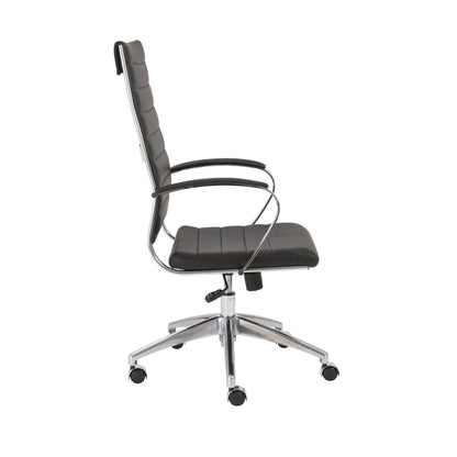 Axel High Back Office Chair in Black with Aluminum Base