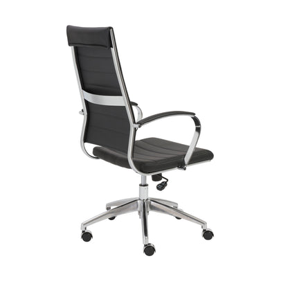 Axel High Back Office Chair in Black with Aluminum Base