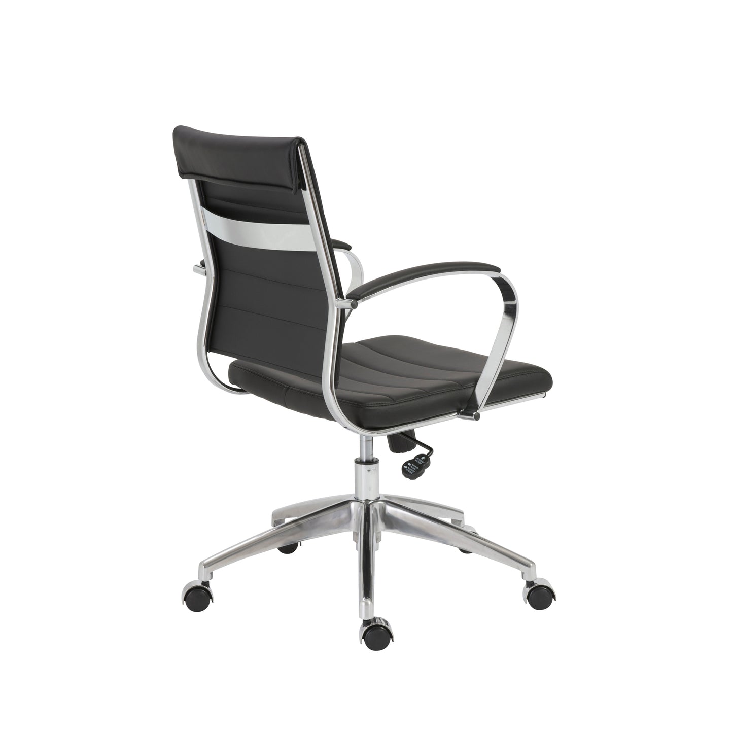 Axel Low Back Office Chair in Black with Aluminum Base