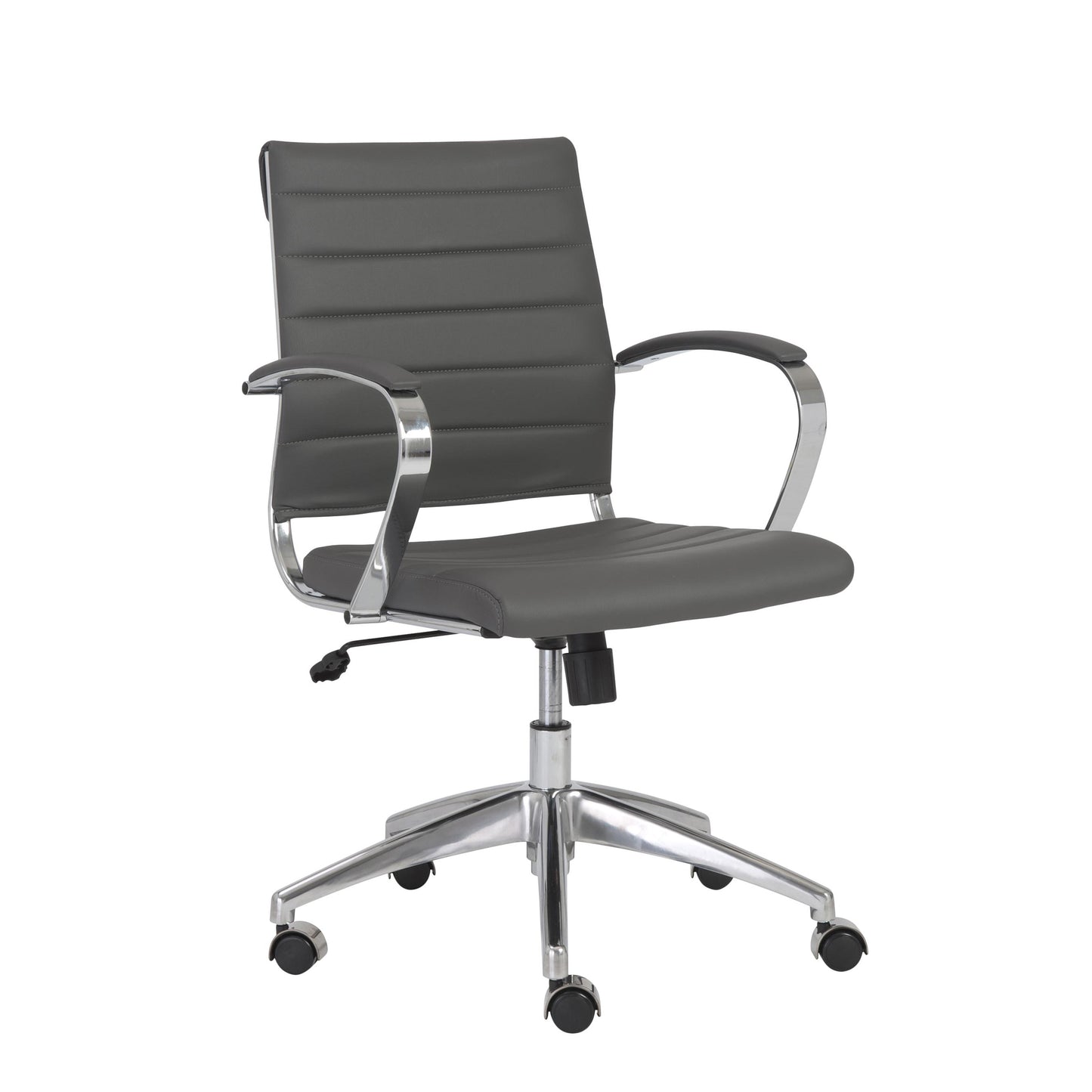 Axel Low Back Office Chair in Gray with Aluminum Base