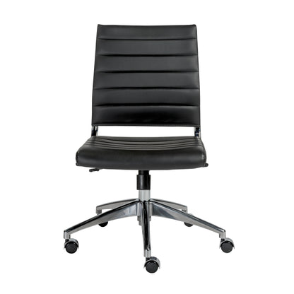 Axel Low Back Office Chair w/o Armrests in Black with Aluminum Base