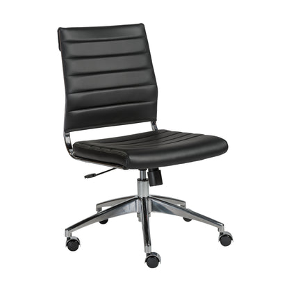 Axel Low Back Office Chair w/o Armrests in Black with Aluminum Base