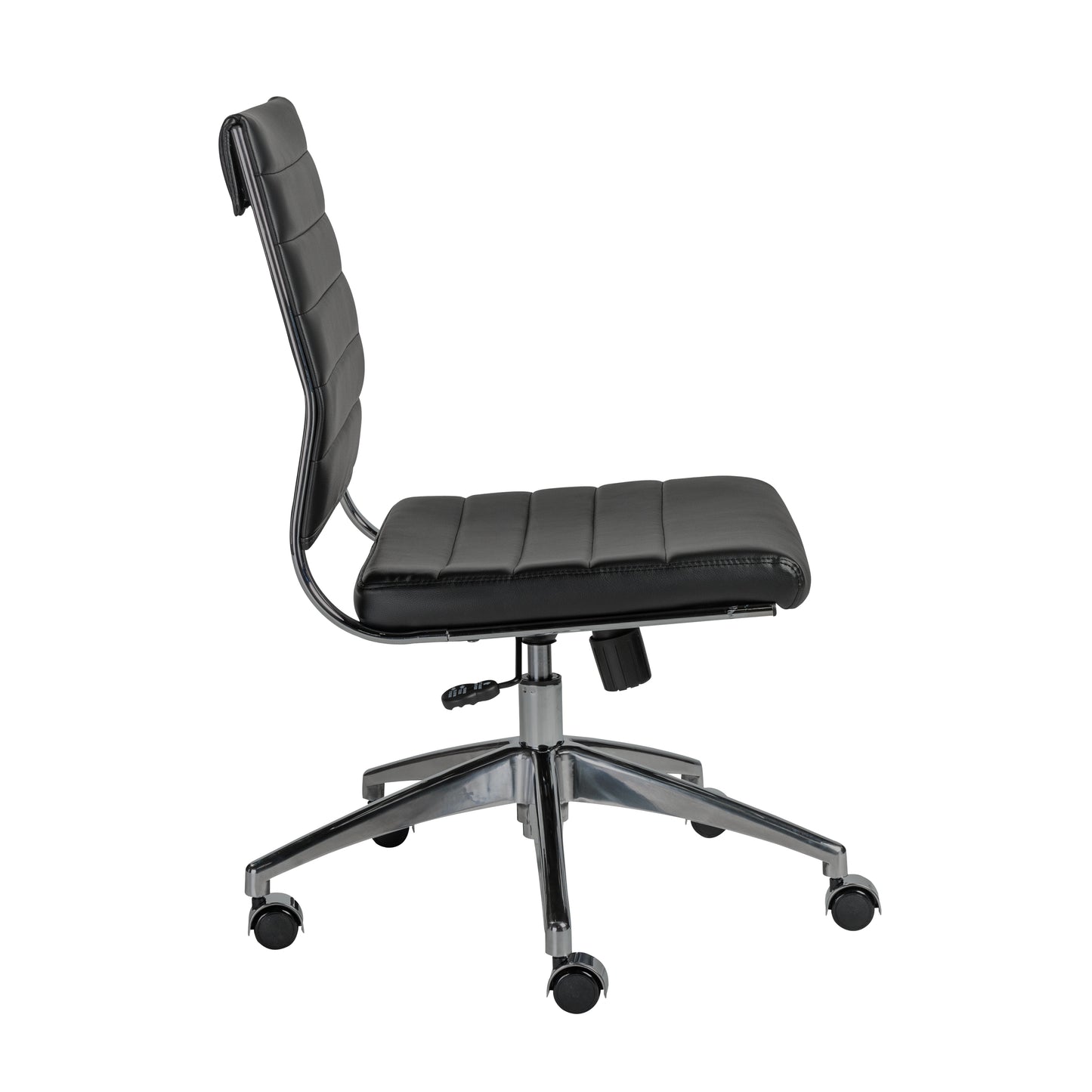 Axel Low Back Office Chair w/o Armrests in Black with Aluminum Base