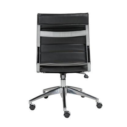 Axel Low Back Office Chair w/o Armrests in Black with Aluminum Base