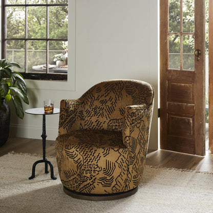 Aurora Swivel Chair Balkan Ochre Chenille