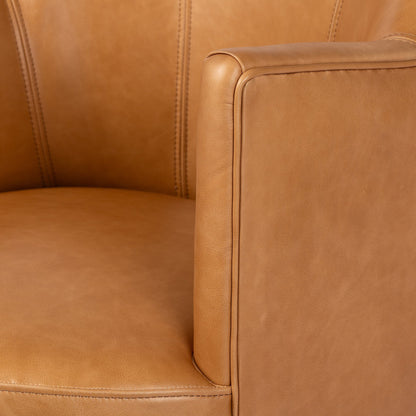 Aurora Swivel Chair Sonoma Butterscotch Top‑Grain Leather