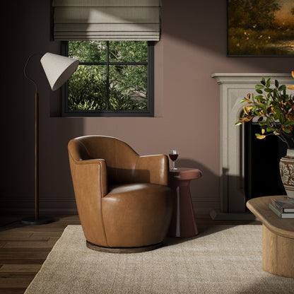 Aurora Swivel Chair Sonoma Butterscotch Top‑Grain Leather