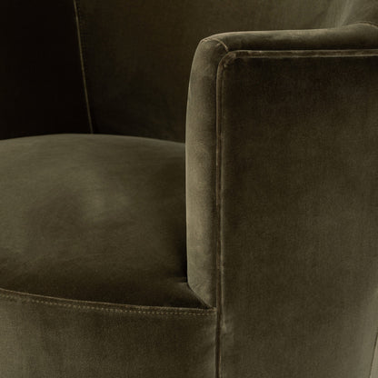 Aurora Swivel Chair Surrey Olive Performance Velvet