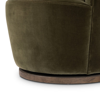Aurora Swivel Chair Surrey Olive Performance Velvet