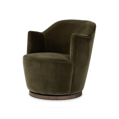 Aurora Swivel Chair Surrey Olive Performance Velvet