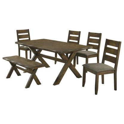 Alston 6 Piece Knotty Nutmeg Rectangular Dining Table Set