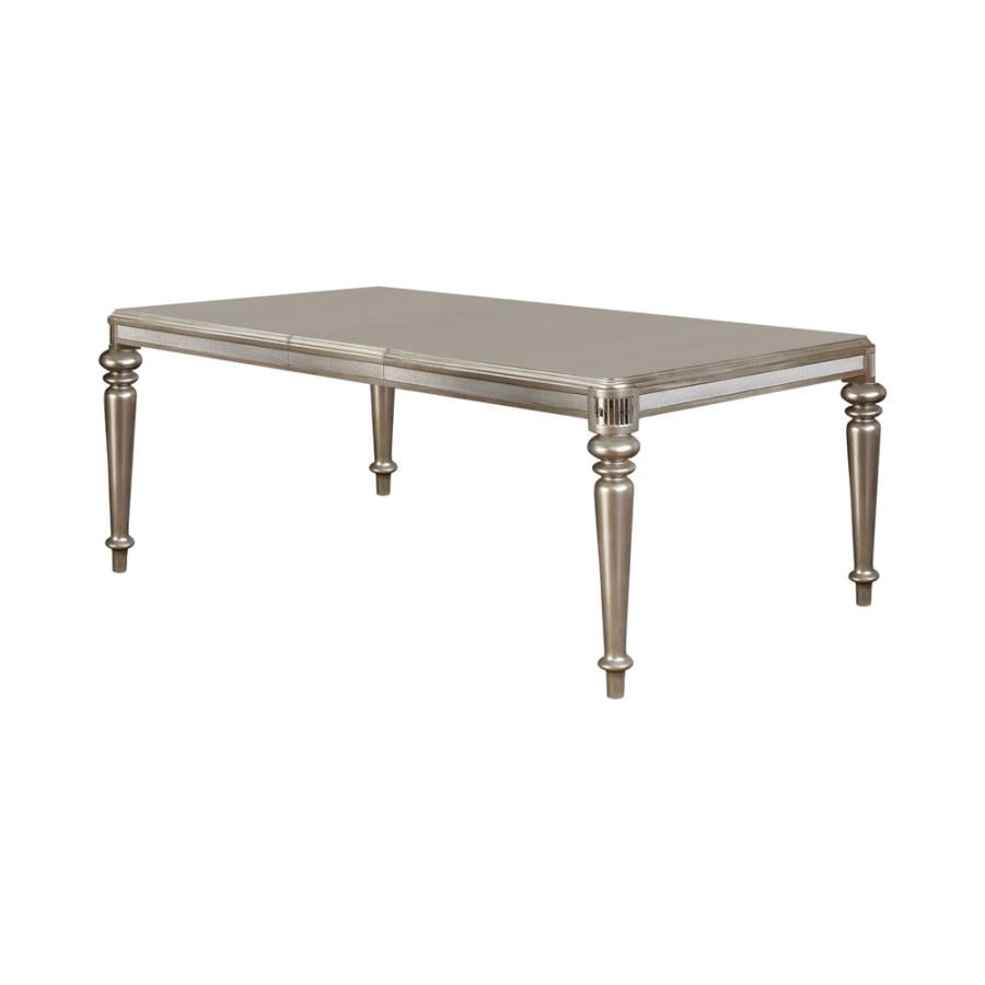 Bling Game Hollywood Glam Metallic Platinum Dining Table