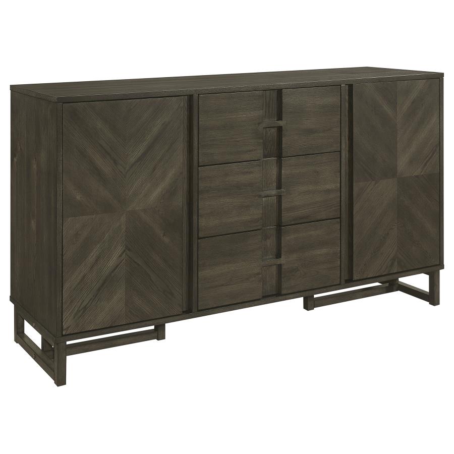 Kelly 3-Drawer Dining Sideboard Server – Dark Grey Storage Solution with Modern Elegance