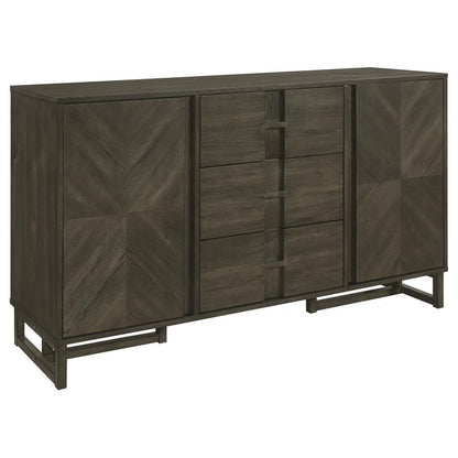 Kelly 3-Drawer Dining Sideboard Server – Dark Grey Storage Solution with Modern Elegance