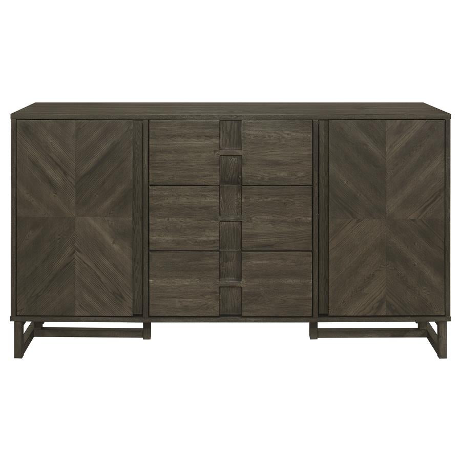 Kelly 3-Drawer Dining Sideboard Server – Dark Grey Storage Solution with Modern Elegance