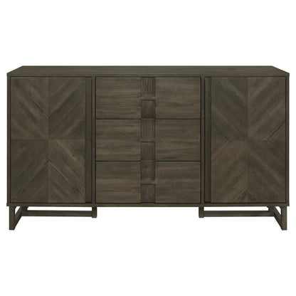 Kelly 3-Drawer Dining Sideboard Server – Dark Grey Storage Solution with Modern Elegance