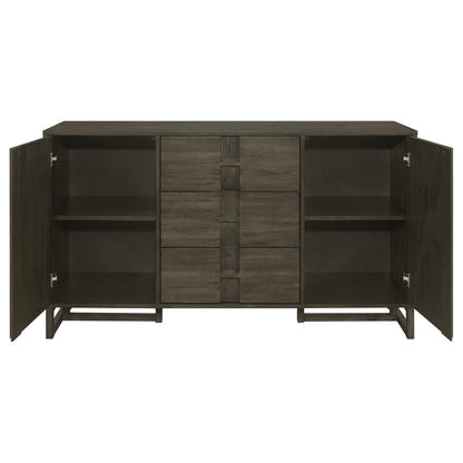 Kelly 3-Drawer Dining Sideboard Server – Dark Grey Storage Solution with Modern Elegance