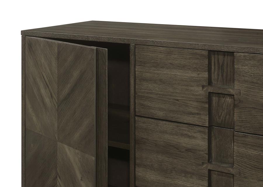 Kelly 3-Drawer Dining Sideboard Server – Dark Grey Storage Solution with Modern Elegance