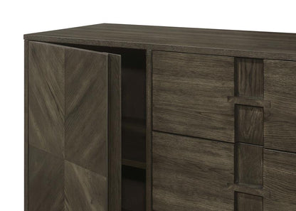 Kelly 3-Drawer Dining Sideboard Server – Dark Grey Storage Solution with Modern Elegance