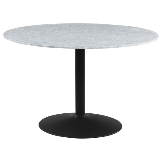 Bartole Round Dining Table White And Matte Black