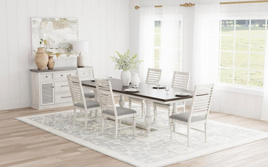 Aventine 7-piece Extension Leaf Dining Set Vintage White