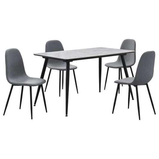 Dennison 5-Piece Rectangular Dining Table Set Grey - Modern and Sleek Dining Set for Any Dining Room