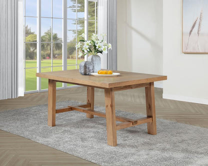 Middleton 76-Inch Extension Leaf Dining Table – Natural Brown Wood Finish | Modern Expandable Dining Table