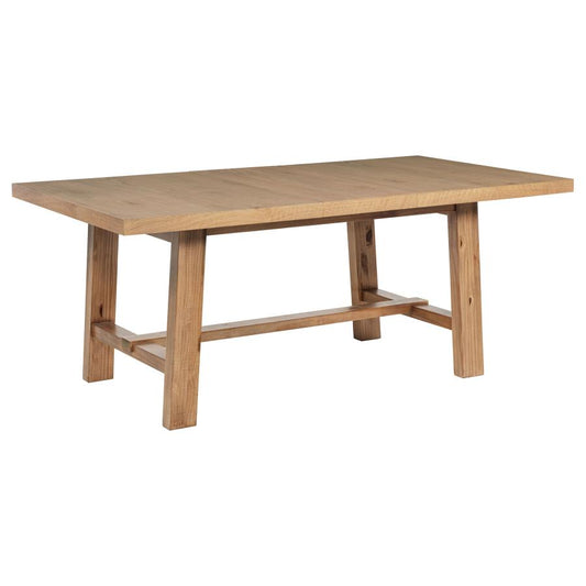 Middleton 76-Inch Extension Leaf Dining Table – Natural Brown Wood Finish | Modern Expandable Dining Table