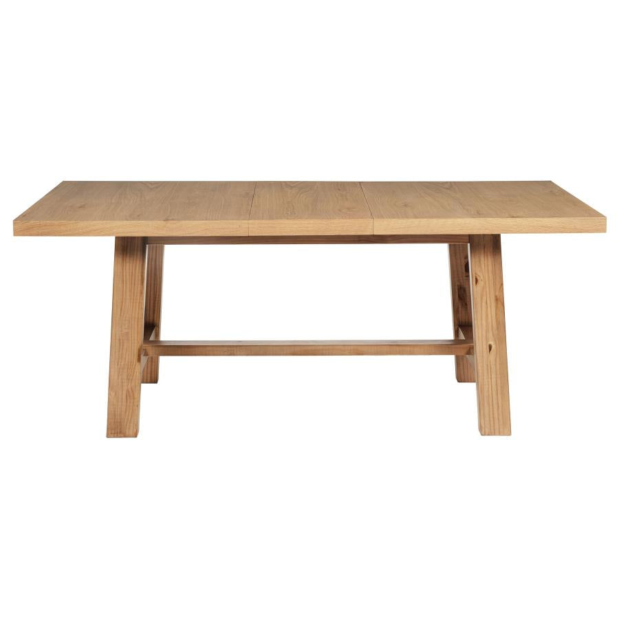 Middleton 76-Inch Extension Leaf Dining Table – Natural Brown Wood Finish | Modern Expandable Dining Table