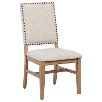 Middleton Upholstered Dining Side Chair Set of 2 – Beige Fabric Chairs for Dining Room