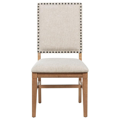 Middleton Upholstered Dining Side Chair Set of 2 – Beige Fabric Chairs for Dining Room