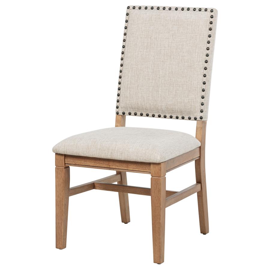 Middleton Upholstered Dining Side Chair Set of 2 – Beige Fabric Chairs for Dining Room