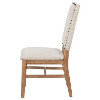 Middleton Upholstered Dining Side Chair Set of 2 – Beige Fabric Chairs for Dining Room