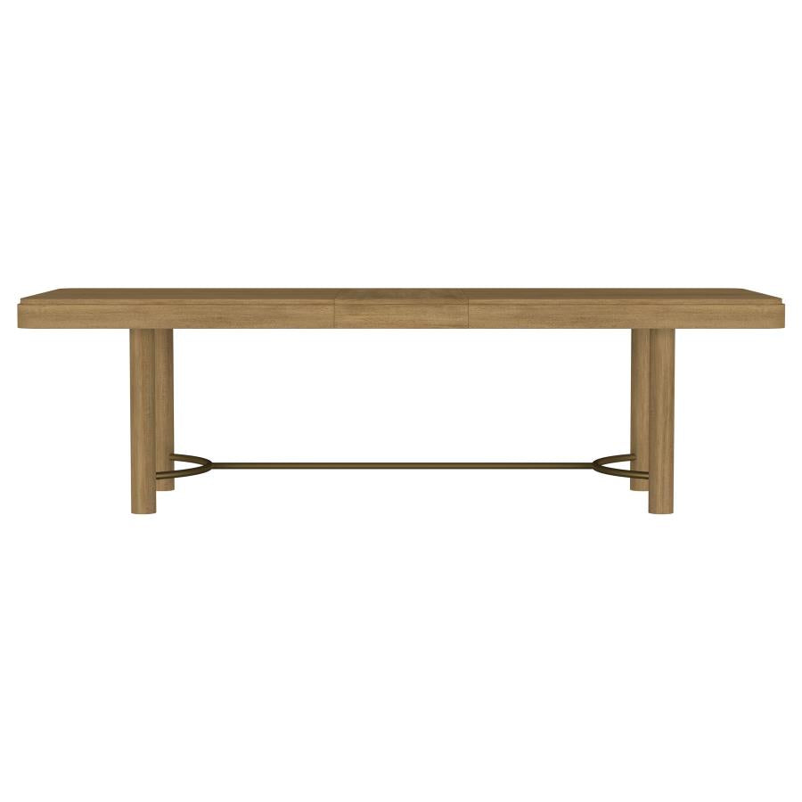 Arini 7 Piece Sand Wash and Black Extension Leaf Dining Table Set