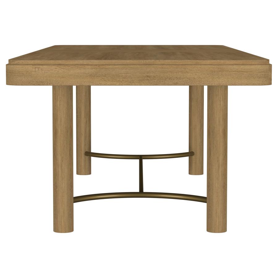 Arini 7 Piece Sand Wash and Black Extension Leaf Dining Table Set