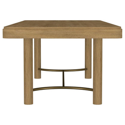 Arini 7 Piece Sand Wash and Black Extension Leaf Dining Table Set
