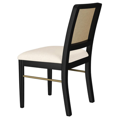 Arini 7 Piece Sand Wash and Black Extension Leaf Dining Table Set