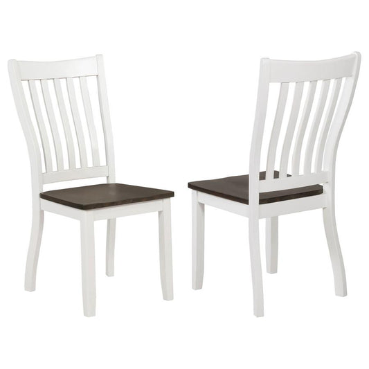 Kingman Slat Back Dining Chairs Espresso And White (Set Of 2)