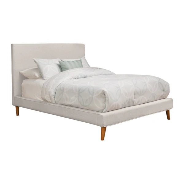 Britney Light Grey Linen Bed - Modern Elegance with Soft Textured Upholstery