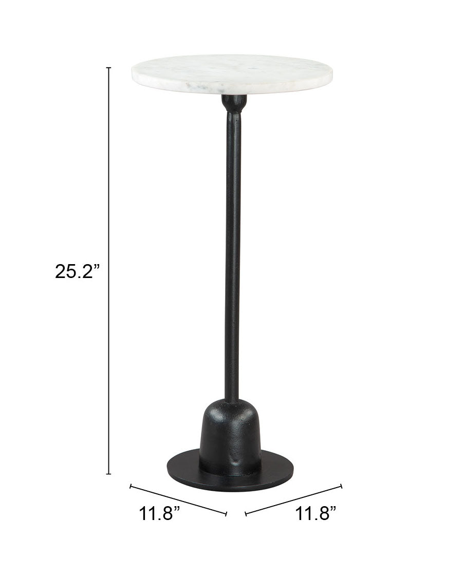 Woozy Side Table White & Black