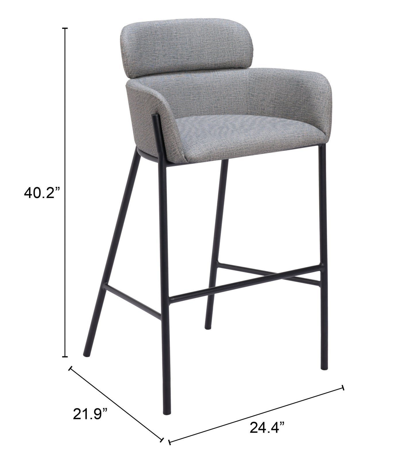 Bremor Barstool Slate Gray