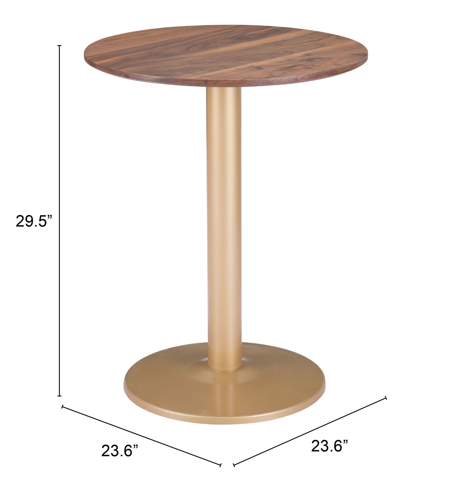 Alto Bistro Table Brown & Gold